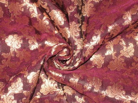 aubergine gold metallic slub woven fabric|Brocade Fabric Aubergine & Gold Metallic BRO135[3] by The Yard.